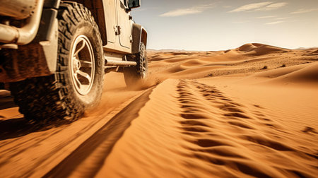 Off-road adventure in the desertの素材