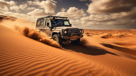 Off-road adventure in the desertの素材