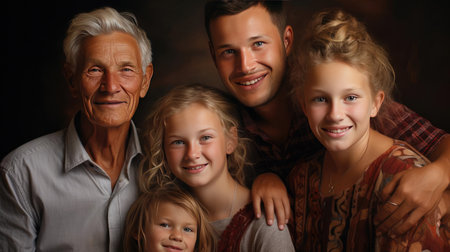 A family portrait with different generationsの素材