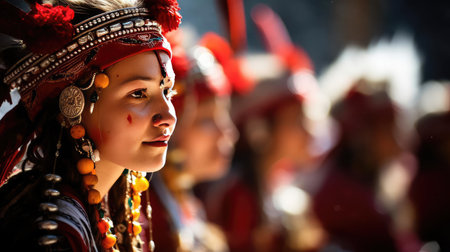 Traditional celebration in traditional costumesの素材