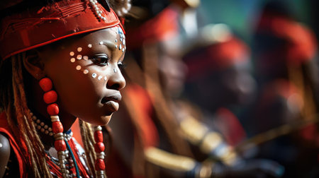 Traditional celebration in traditional costumesの素材