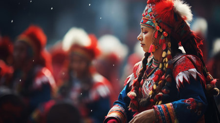 Traditional celebration in traditional costumesの素材