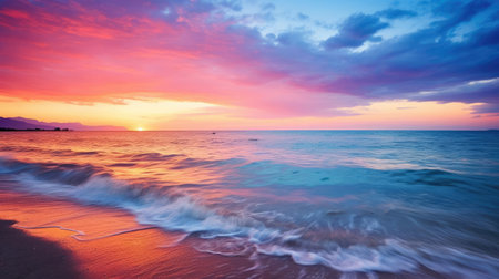 Beautiful sunset on the beachの素材