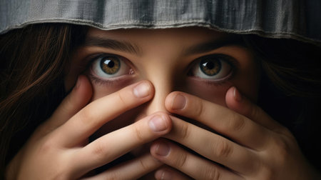 The girl feels a sense of shameの素材