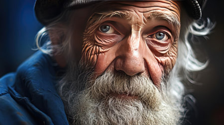 The face of an elderly wise manの素材