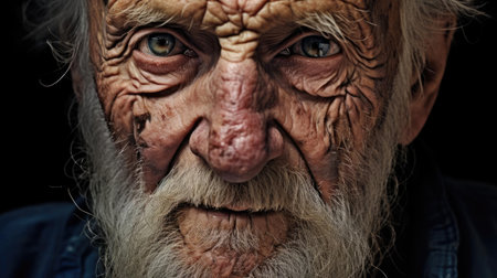 The face of an elderly wise manの素材