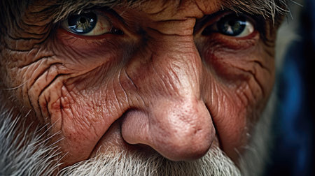 The face of an elderly wise manの素材