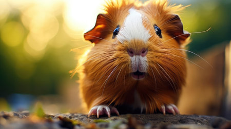 Photo of a guinea pig, close-upの素材