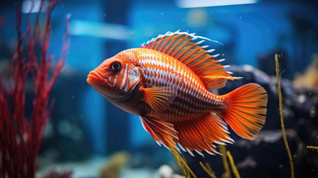 Close-up, fish in an aquariumの素材
