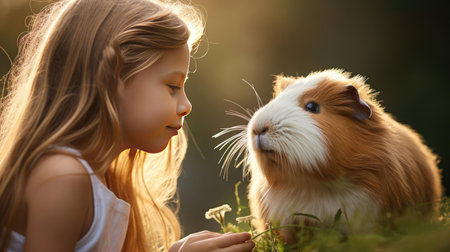 Photo of a guinea pig, close-upの素材