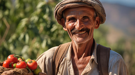 Portrait of an elderly farmerの素材