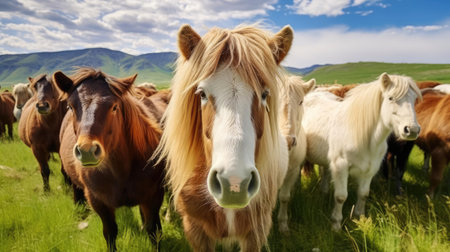 Livestock grazing on grassの素材