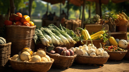 Good harvest of vegetables on the farmの素材