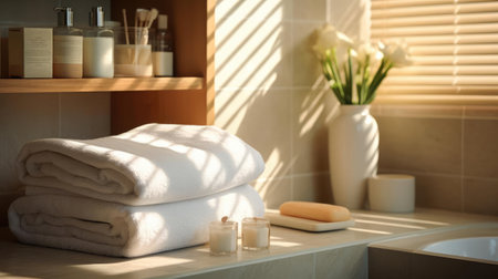 Bathroom with towelsの素材