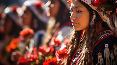 Traditional celebration in traditional costumesの素材