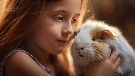 Photo of a guinea pig, close-upの素材