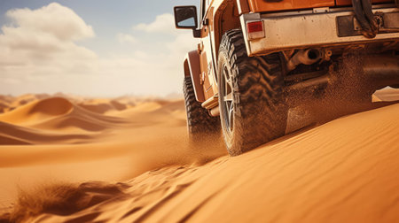 Off-road adventure in the desertの素材