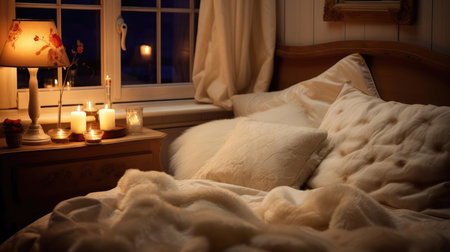 Comfortable, cozy bedroomの素材