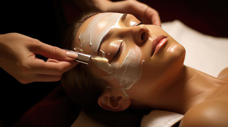 A young beautiful woman is given a rejuvenation procedureの素材