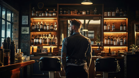 Barber in a barbershopの素材