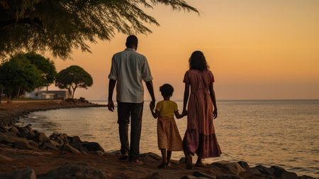 Happy family with adopted childの素材