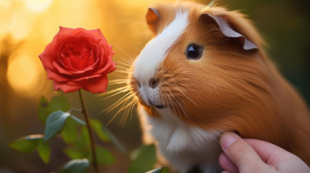 Photo of a guinea pig, close-upの素材