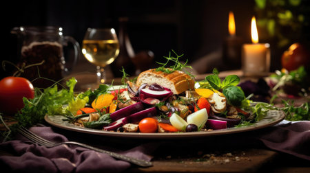 Vegetarian dish. Cuisines of the worldの素材