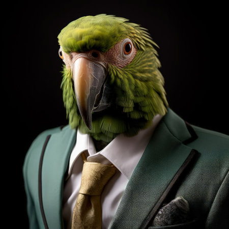 Parrot in suit and tieの素材