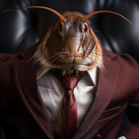 Cockroach in suit and tieの素材