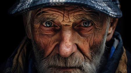The face of an elderly wise manの素材