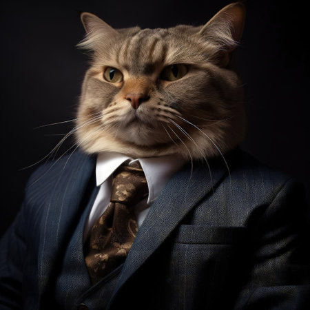 Cat in suit and tieの素材