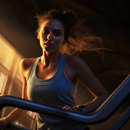 Young sporty girl working out in the gymの素材