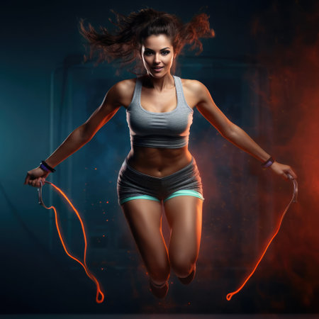 Young sporty girl working out in the gymの素材