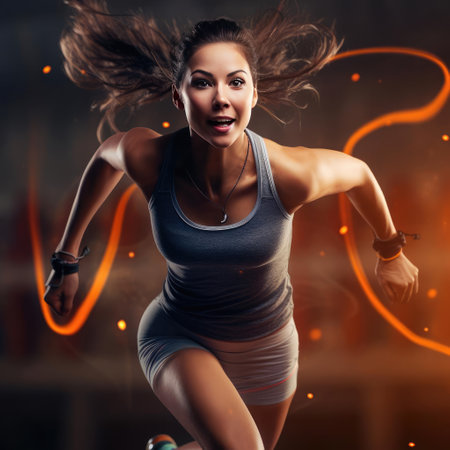 Young sporty girl working out in the gymの素材