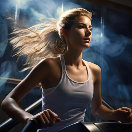Young sporty girl working out in the gymの素材
