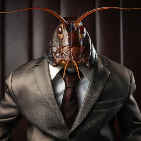 Cockroach in suit and tieの素材