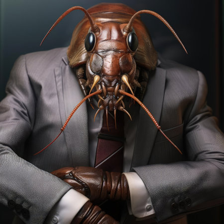 Cockroach in suit and tieの素材