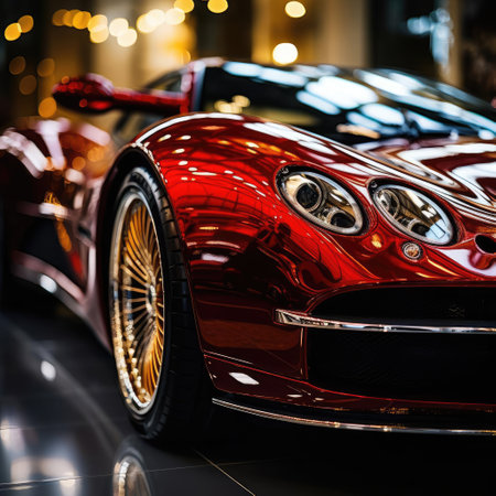 Close-up photo of a supercarの素材