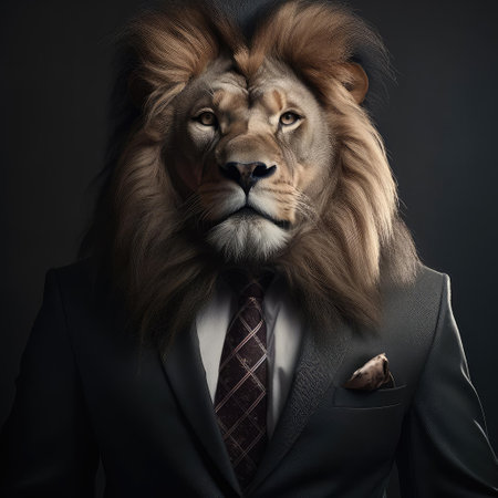 Lion in suitの素材