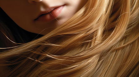 Creating a hairstyle for a girl with long hairの素材