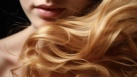 Creating a hairstyle for a girl with long hairの素材