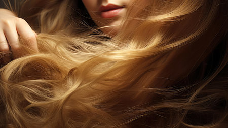 Creating a hairstyle for a girl with long hairの素材