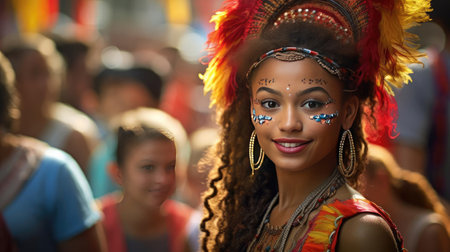 Street festival in national costumesの素材