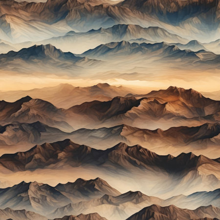 Seamless, top view of mountain rangesの素材