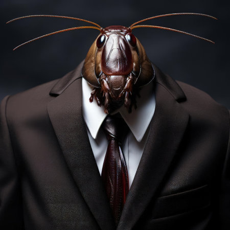 Cockroach in suit and tieの素材