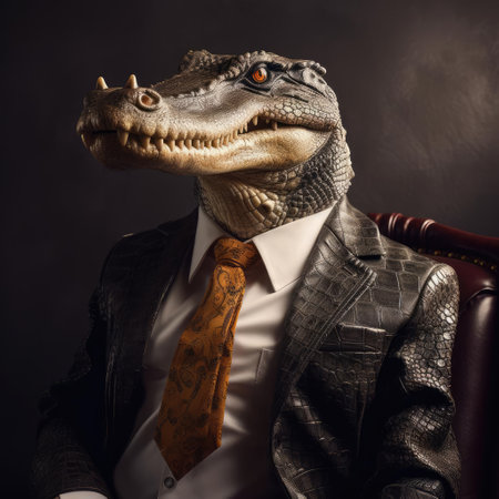 Crocodile in costumeの素材