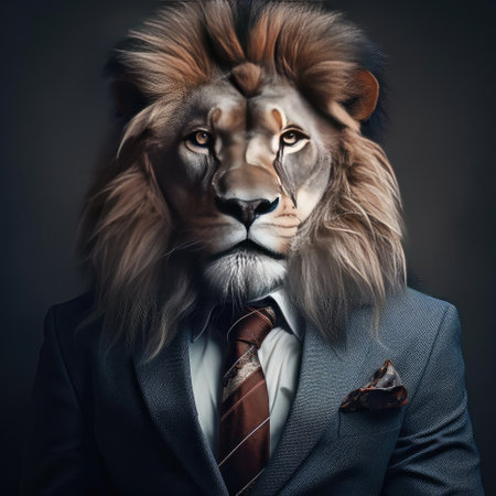 Lion in suitの素材