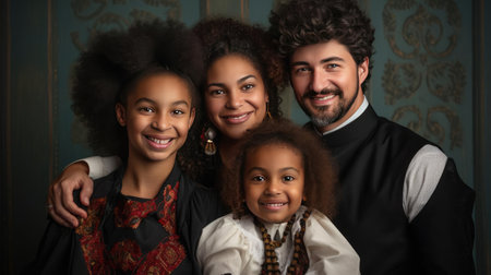 A family portrait with different generationsの素材