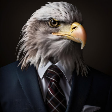 Eagle in suit and tieの素材