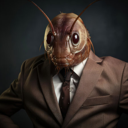 Cockroach in suit and tieの素材